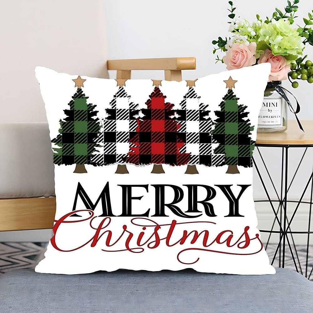2026 Christmas Pillow Case Throw Pillow Cover Nordic Vintage Style Cushion Covers Home Living Room Sofa Couch Seat Decor