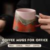 Handmade-Look Coffee Mugs 8Oz Ceramic Art Cup with Wide Base and Handle for Homes Office Beverage Use and Teatimes