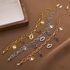 Fashionable Double-Layer Titanium Steel Bracelet with Eyeball Design Colorfast Women's Jewelry Stylish And Elegant