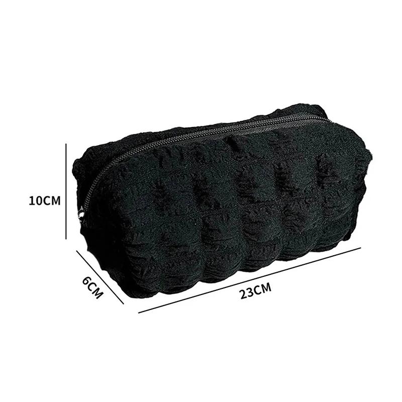 1Pc Cosmetic Bag Solid Color Pencil Case Creative Pillow Bag Large Capacity Bag For Girls School Supplies Stationery Box