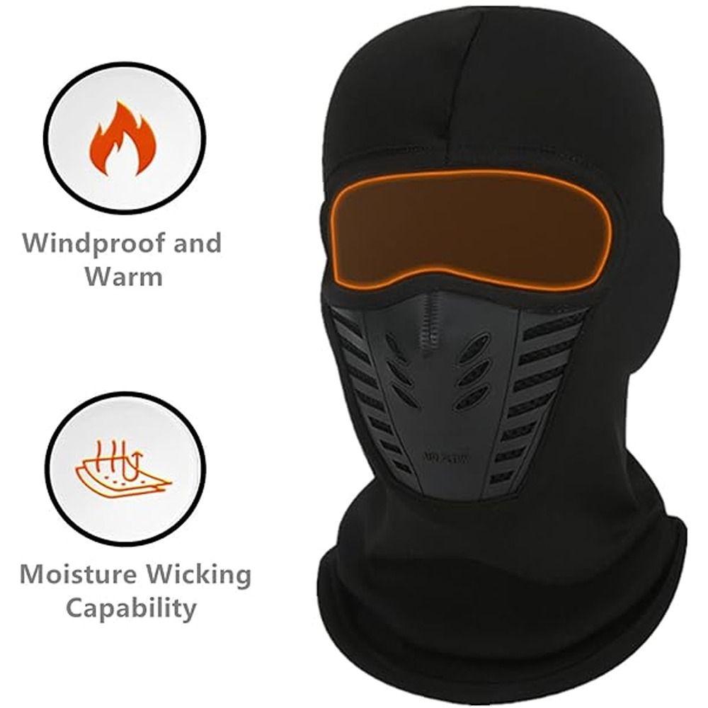 Thickened Fleece Thermal Neck Dustproof Motorcycle Mask Face Shield Skiing Riding Masked Cap Men