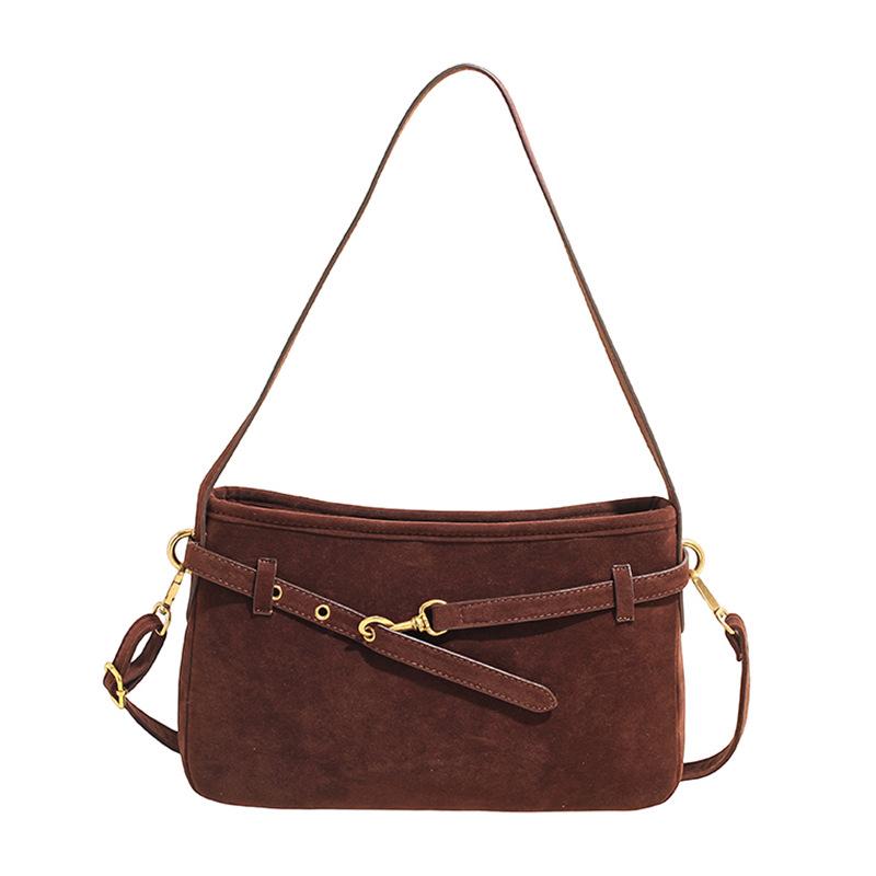 2025 new retro high-end simple commuter messenger bag large capacity niche design fashionable armpit bag