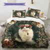 Vintage floral wreath animal  Pattern Bedding Quilt Set Quilt Cover Pillowcase Home Decoration  Gift (1 * duvet cover + 2 * pillowcase, without core)
