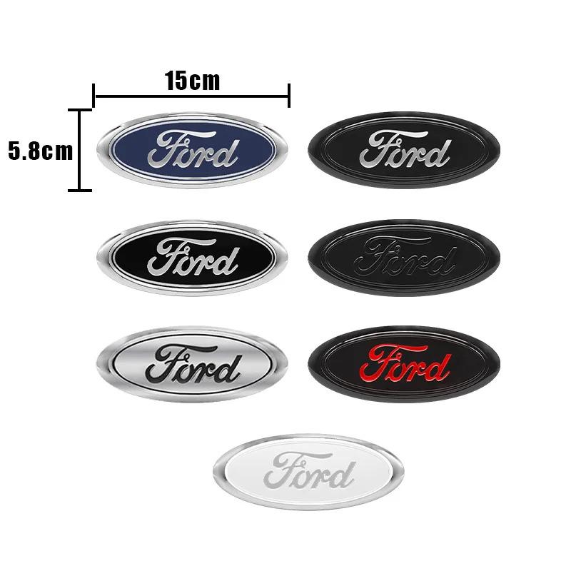 114mm/150mm/175mm Car Front Hood Emblem for Ford Fiesta Range Focus Mondeo Explorer Fusion Transit Edge Auto Rear Trunk Sticker CVU1