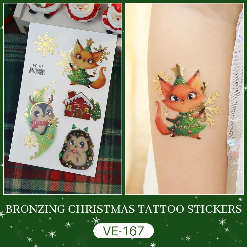 Ruikalong Christmas Cartoon Santa Tattoo Stickers for Kids' Party