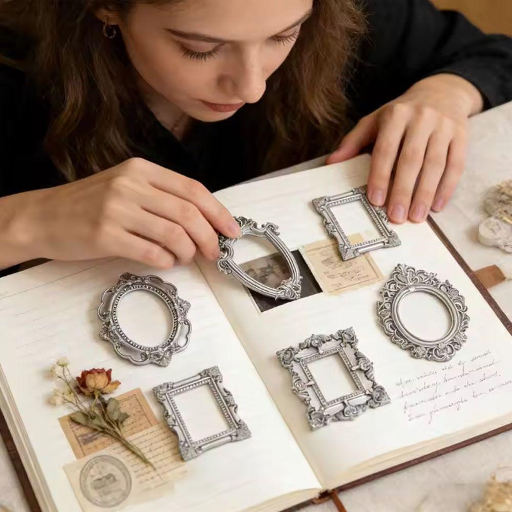 5Pcs Creative Resin DIY Shadow Box Frame Gold DIY Memory Display Frames Mini Photo Frames Home Decor