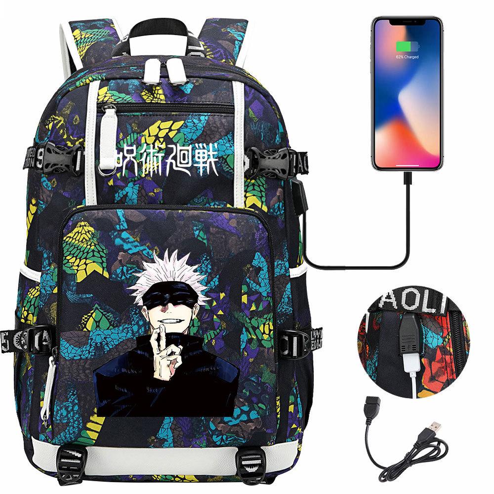 Mochila con Auriculares USB Estampados de Jujutsu Kaisen