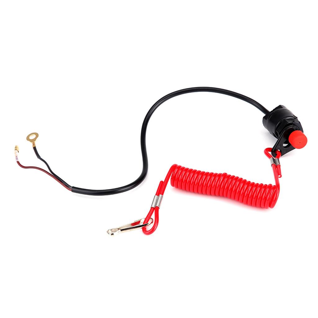 Motorcycle Outboard Lawn Mowers Emergency Engine Kill Stop Switch W Tether Lanyard Cord