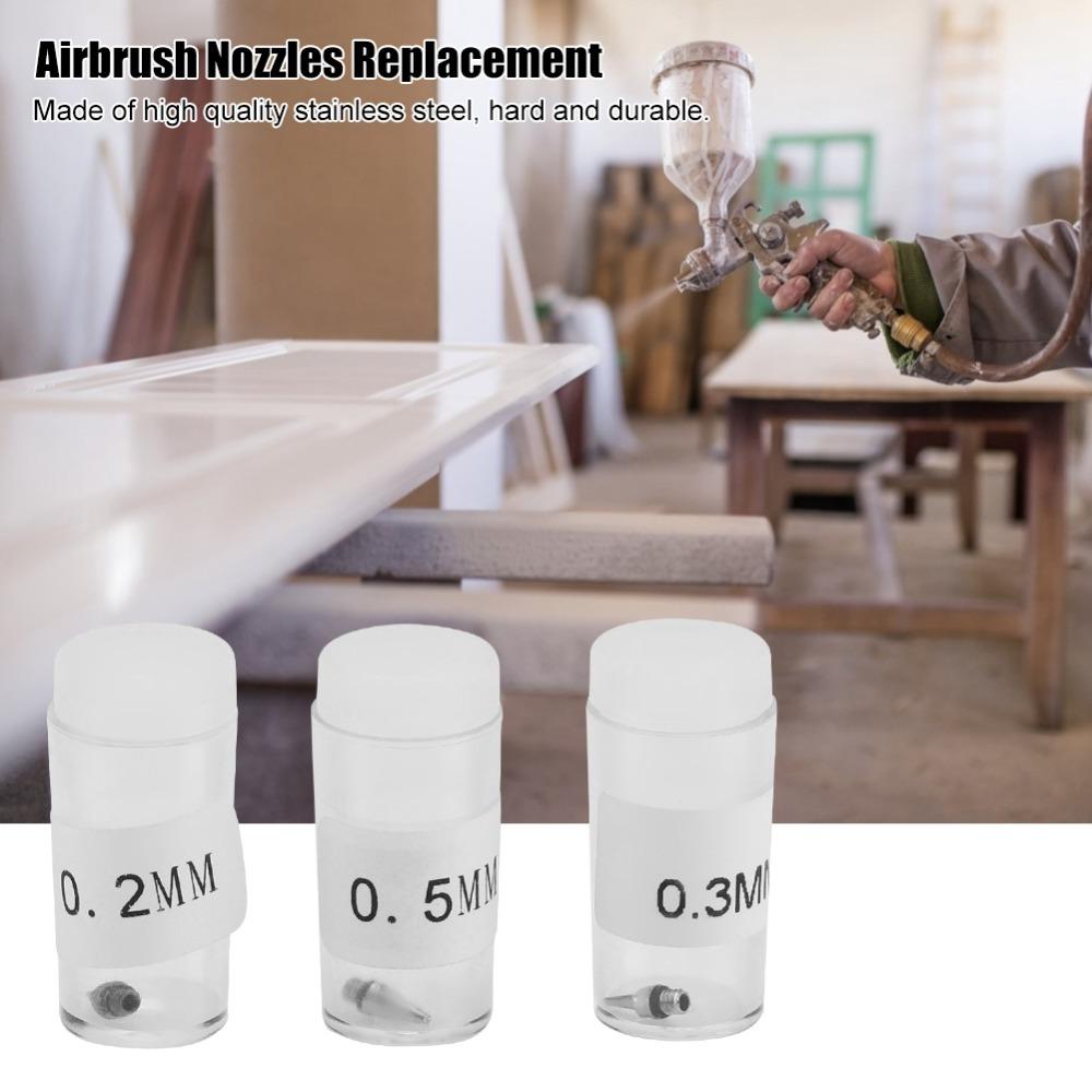 3Pcs 0.2/0.3/0.5mm Airbrush Nozzle Airbrush Accessories Airbrush Replacement Maintenance