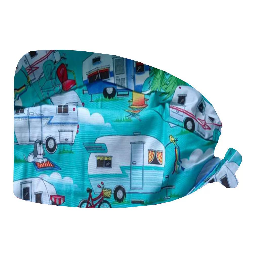 Cartoon Print Spa & Nurse Surgical Cap