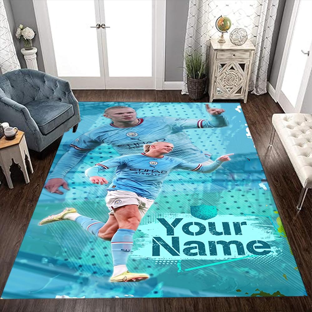 Haaland (108) Personalized Text Area Rug Design for Kitchen Game Room Foyer Dormitory Antislip Carpet Anime Office Decor
