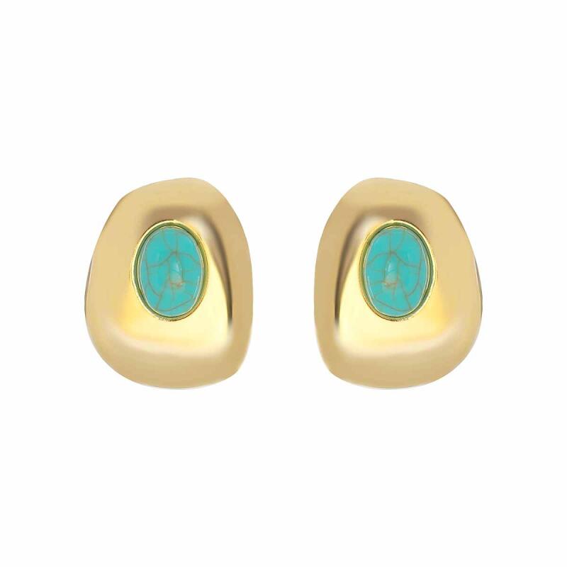 Geometrische Unregelmäßige Runde Hängeohrringe für Damen Temperament Inlay Oval Exquisiter Steinschmuck Urlaubs-Schmuck Geschenke