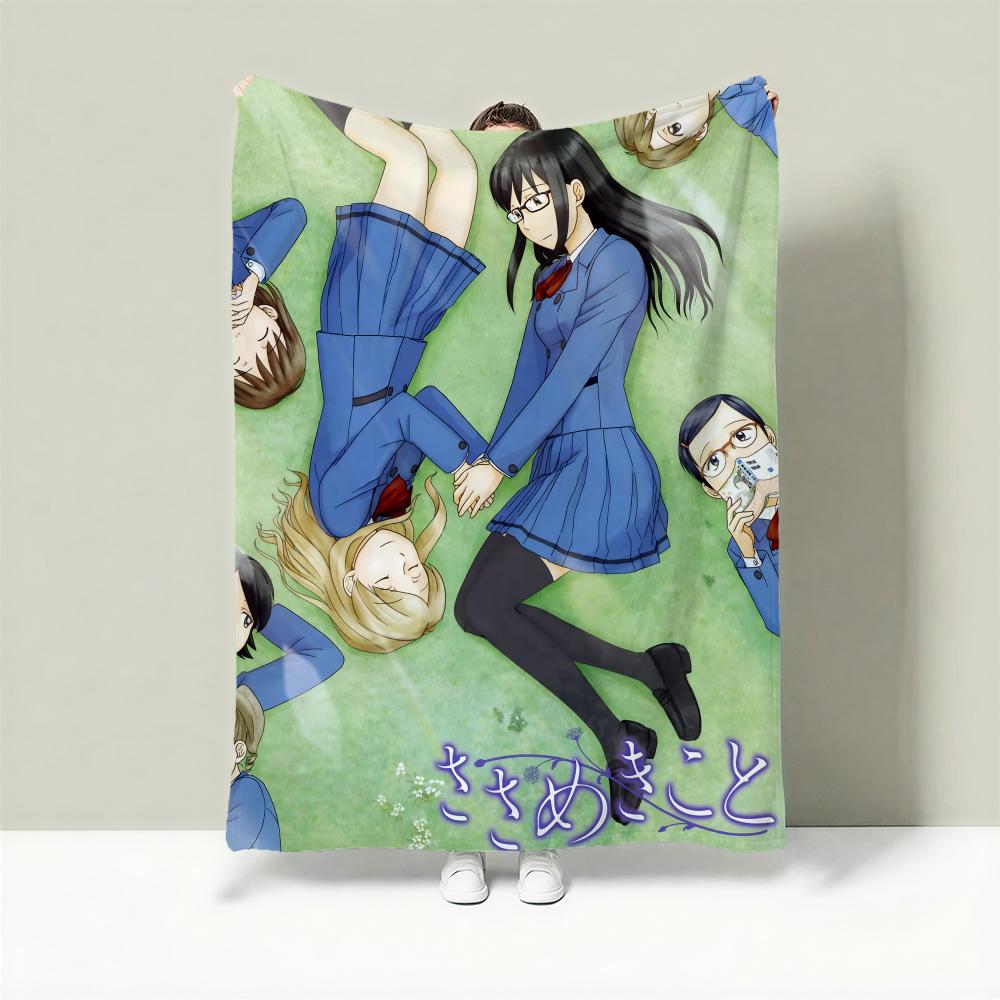 Anime W-Whispered Words Throw Lightweight 240g Flannel Blanket Soft Skin-friendly for Summer Cooling