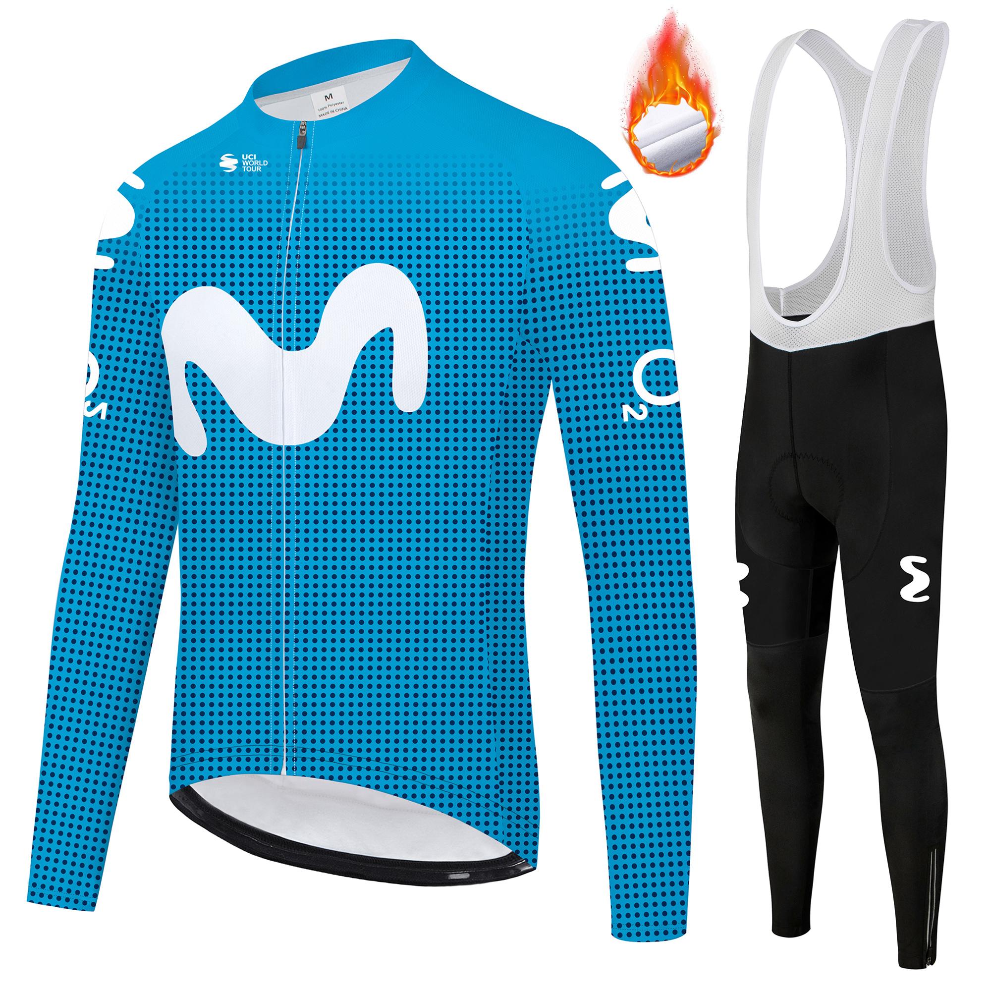 Movistar Men`s Long Sleeves Cycling Jersey