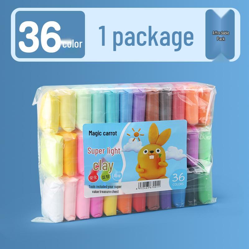 24-Color Large Pack White Clay Plasticine for Toddlers