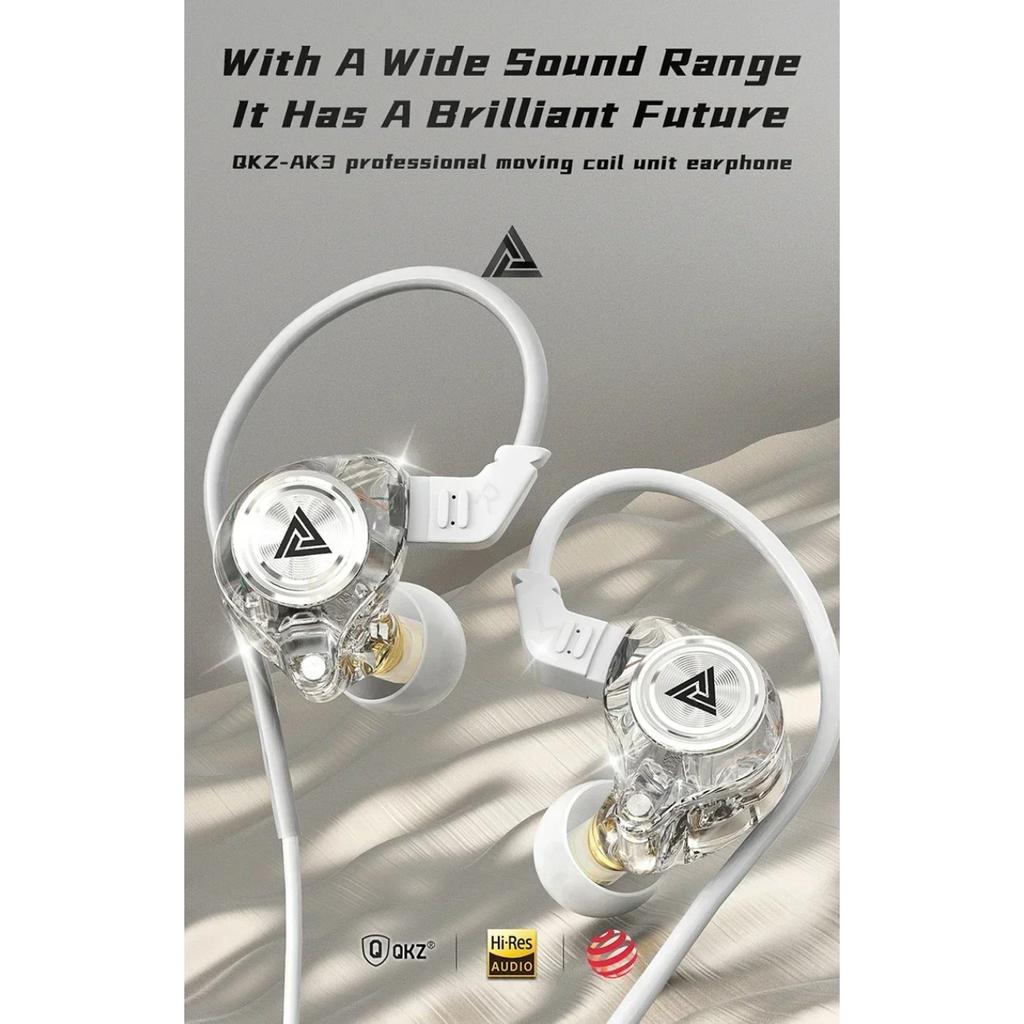 QKZ AK3 FiLe Kabelgebundener Kopfhörer mit Mikrofon HiFi-Musikmonitor Bass-Kopfhörer Headset mit Geräuschunterdrückung für Sport-Gaming-Ohrhörer