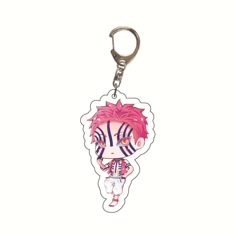 Acrylic Anime Keychain Kamado Tanjiro Nezuko Agatsuma Zenitsu Student Bag Charm Pendant Cosplay Accessories Gift