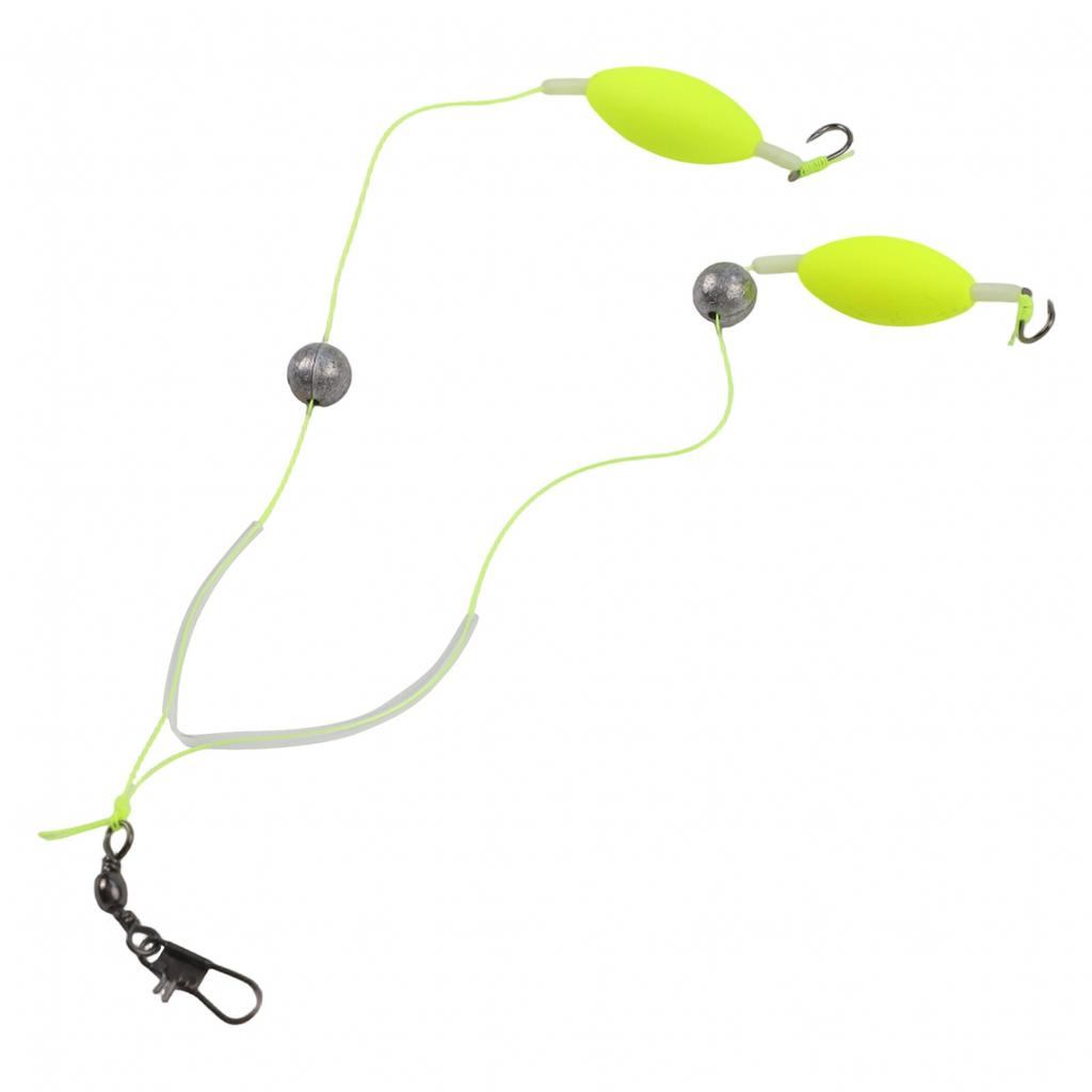 Attractive Silver Finish Double-Hook Rig Metal Fishing Hooks