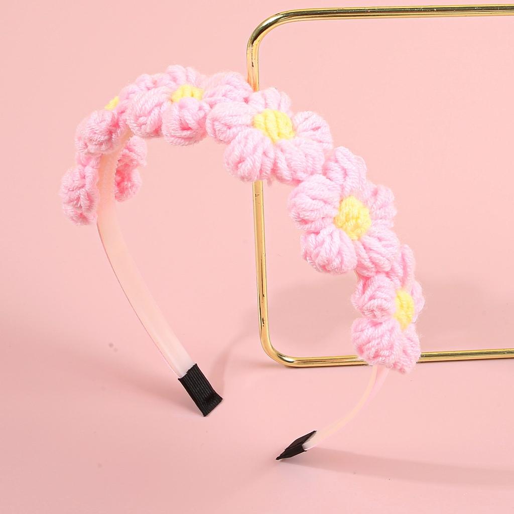 Fashion Women Girls Headbands Knitting Yarn Flower Headbands Cute Flower with Teeth Hairbands Winter Hair Accessories