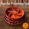 Anti-Root Rot Grooved Plastic Pot Tray with Thick Wavy Edge