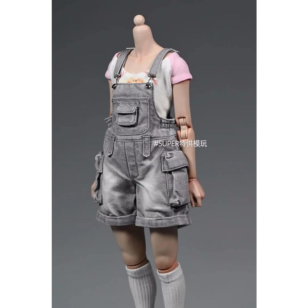 1/6 Roztrhané tričko Džínové šortky Kalhoty Vesta Kryt nohou Oblečení Modelová postava 12'' TBL JO Worldbox Akční figurka ženského vojáka Tělo