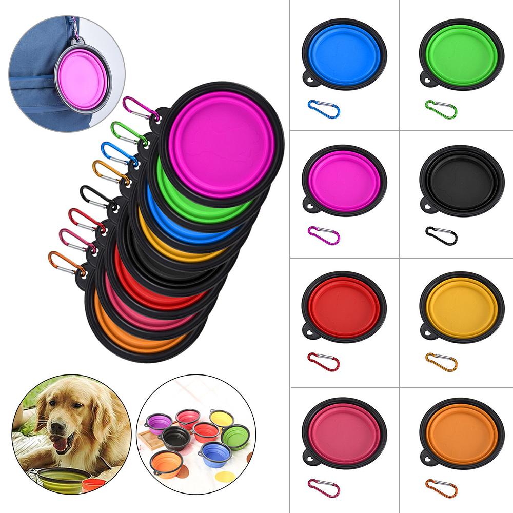 Dog Bowl Portable Folding Pet Bowl Collapsible Silicone Water Bowl for Dog Outdoor Travel Puppy Feeder Dish Food Container