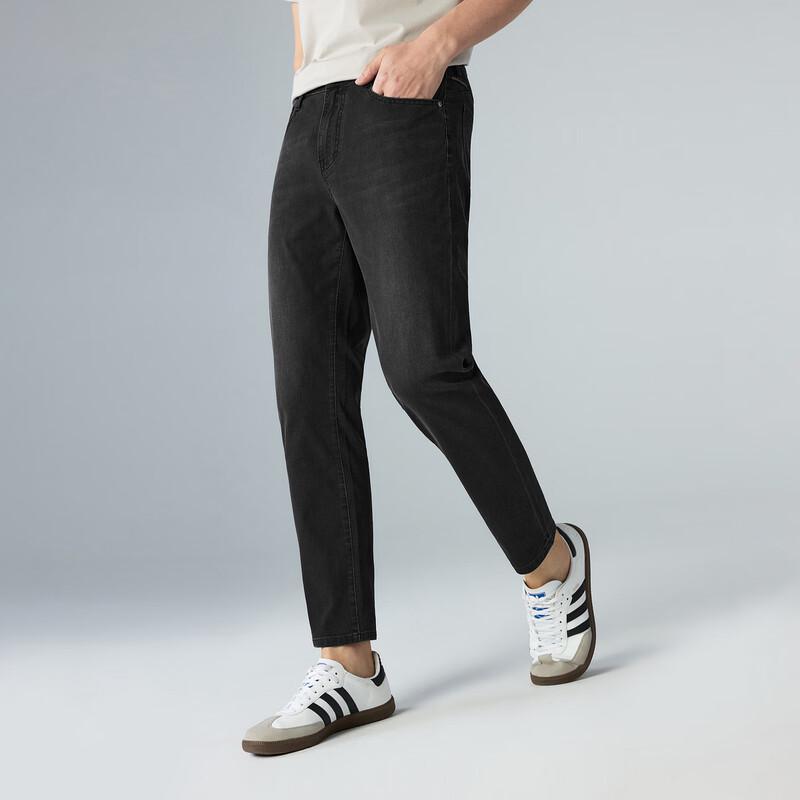LILANZ Men's Four-Way Stretch Mid-Rise Slim-Fit Cropped Jeans