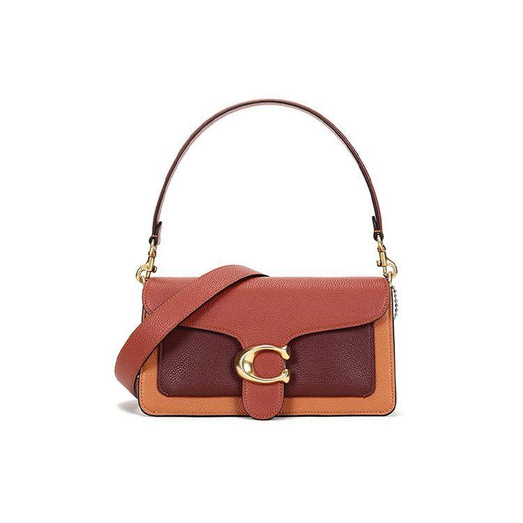 Coach Tabby 26 Classic Logo Metal Hardware Leather Shoulder Bag Women Shoulder Bag Brown Orange 76105-B4S0K