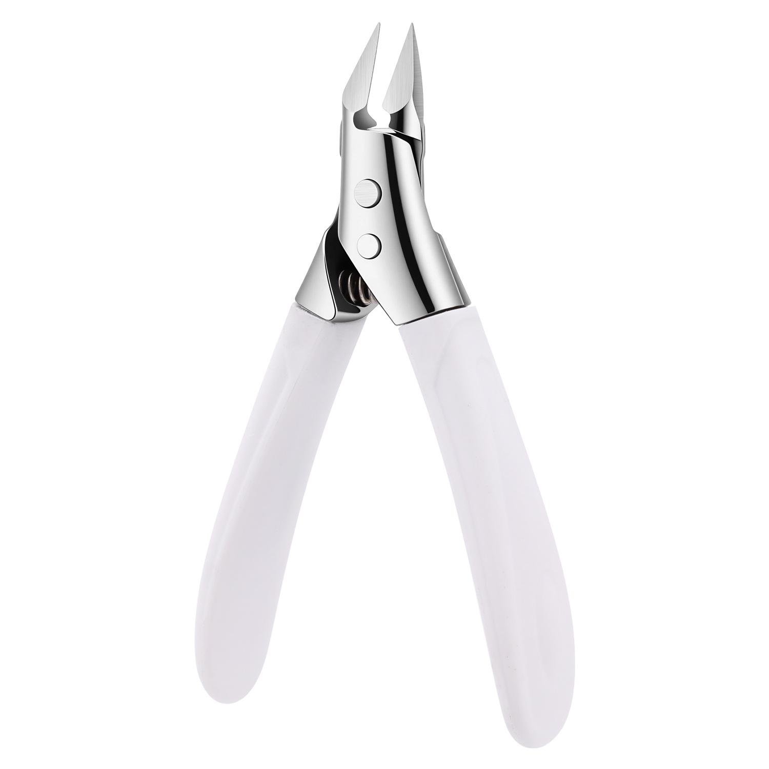 Four-Piece Slanted Nail & Cuticle Nipper Set: Super Sharp Anti-Splatter Clippers & Scissors for Household Use