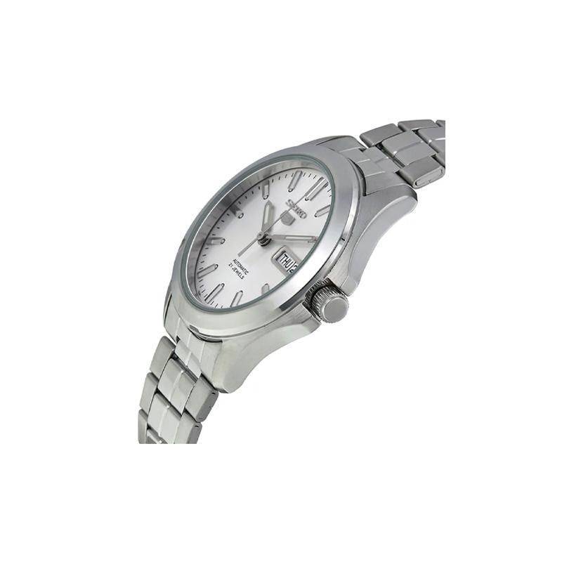 Seiko Seiko5 30 Meters Waterproof Automatic Steel Strap Men and Women Same Style White Dial SNKK87k1