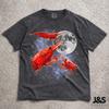 Three Cherry Shrimp Moon Shirt, Neocaridina Galaxy Tee, Aquarium Hobbyist Gift, Vintage Wash Retro Shrimp Top, Aquatic Pet Lover Graphic