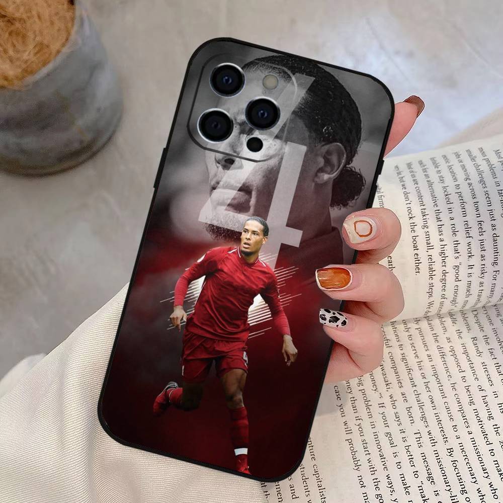 FOOTBALL V-Virgil van D-Dijk Phone Case For iPhone 17,16,15,14,13,12,11 Plus,Pro Max,XS,Soft Silicone Black Cover