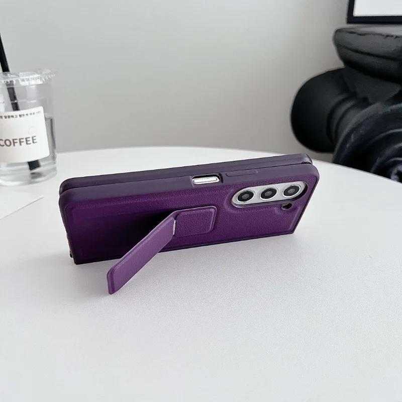 PU Leather Phone Case for Samsung Galaxy Z Fold with Kickstand Protective Cover Compatible with Multiple Models Fold 7 6 5 4 3