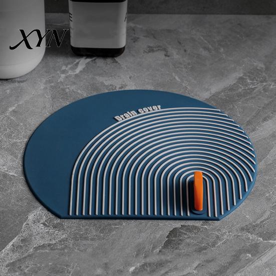 Floor Drain Cover Silicone with Handle, Universal Shower Tub Stopper, Sewer Anti-Odor Deodorizing Mat for Bathroom Kitchen Laundry Room Stopper