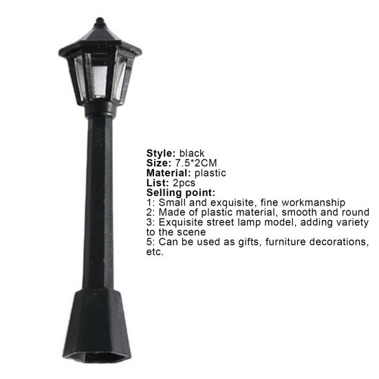 2Pcs Doll House Lamp Simple Lovely Smooth Dollhouse Lawn Light for Entertainment