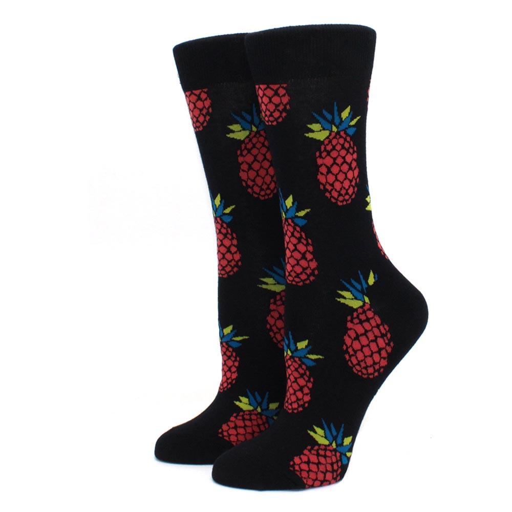 1 Pair S Funny Socks Women Casual Cartoon Fruit Banana Avocado Lemon Egg Cookie Donuts Happy Harajuku Skateboard Socks