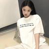 Pure Cotton American White Short-sleeved T-shirt Women's New European Product Design Sense Niche Loose Large Size Fat MM Top