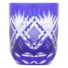 [Authentic Product] Tajima Glass "Edo Kiriko" Sake Cup (Guinomi) - Approx. 5cm Diameter X 6cm Height, Approx. 70ml Capacity, Nanako Pattern, Lapis Laz