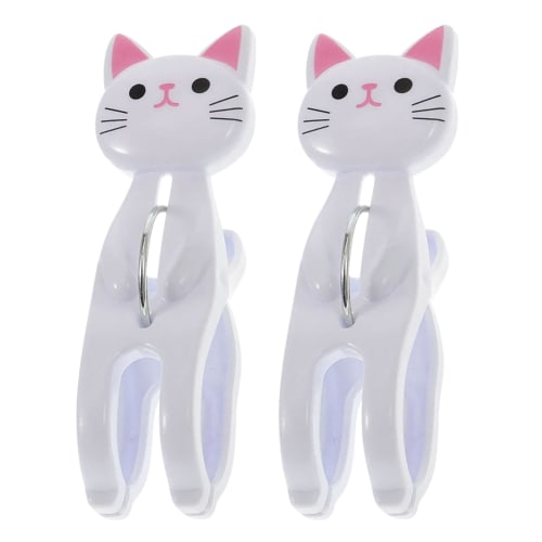 FmtwPhn Cat Clothespins, Clothes Clips, Cat-Shaped Towel Clips | Non-Slip, No-Stain Clothes Hanger Clothespins for Drying Clothes