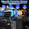Wireless 140000RPM LED Light with Multiple Outlet Nozzles 4-speed Adjustable Car Snow Removal, Portable Strong Blowing Electric Turbojet Fan