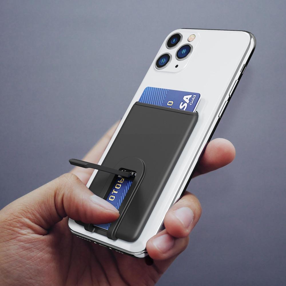 Silicone Wallet Case Stick on Card Case Convenient Phone Bracket  Phone