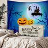 Home bedside room decoration Halloween tapestry, witch skull ghost print hanging cloth, background wall covering