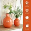 Orange Metall-Blumenvase für Heimdekoration| Dekorationsartikel für Wohnzimmer Büro| Tischdekorativer Blumentopf zum Verschenken | (Packung mit 2, Orange)