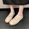 New Chinese-style Little White Shoes Women's 2025 Autumn New Flat-bottomed Cross-elastic Band Casual Sports Ballet Mary Jane Shoes
