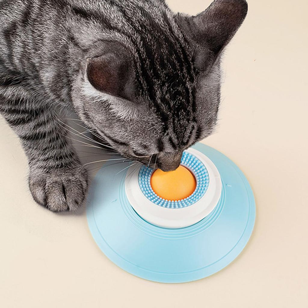 Dog Cat Lick Toy Rotating Licking Bowl Enrichment Toy Suction Cup Interactive Feeder Dog Lick Treat Dispenser