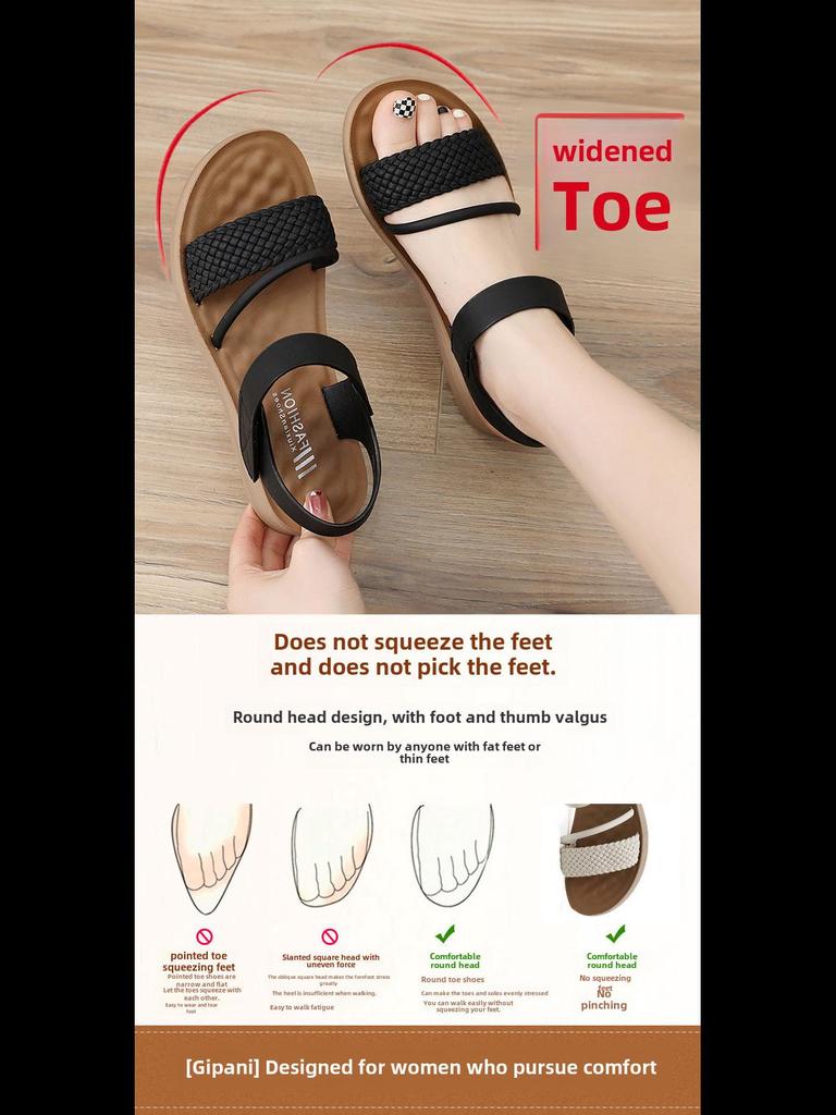 2025 Summer Fashion: Soft Sole Wedge Sandals for Middle-Aged Women