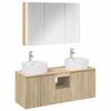 Bathroom Cabinet Set 4 Pcs Sonoma Oak Wood Based Material