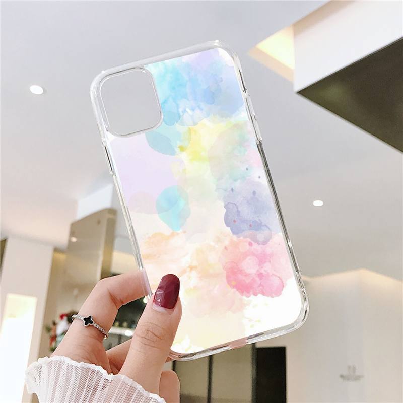 Minimalist Colors Phone Case For Iphone 11 12 13 Pro Max 6s 7 8 Plus X Xr Xs Max Se2020 13mini Transparent Cover