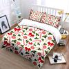 Christmas Candy Cane and Holly Bedding Set Bedding Set (1 Duvet Cover, 2 Pillowcases, Duvet Not Included)