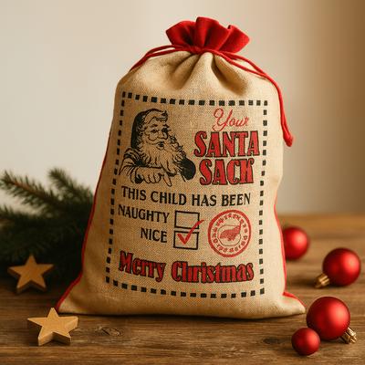Weihnachts-Jute-Nikolaussack Kind War Brav
